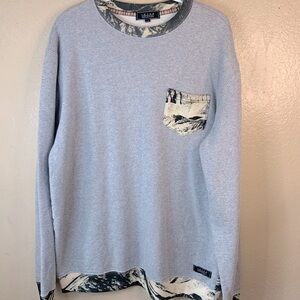 IUTER Made In Italy 100% Cotton Gray Tie Dye Trim Sweatshirt Size XXL